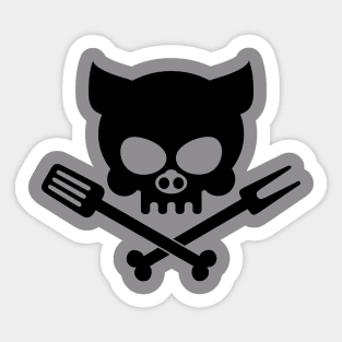 Crazy Guys Jolly Roger BLACK Sticker